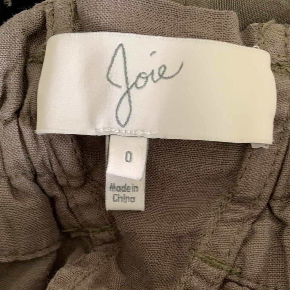 Joie Olive Green Linen Shorts